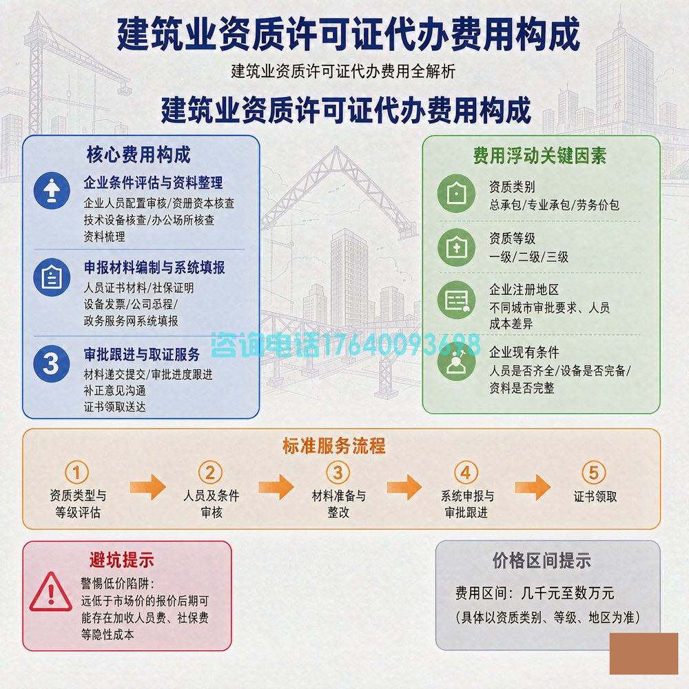 建筑业资质许可证代办费用全解析:多少钱?包含哪些服务?